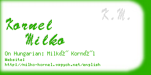 kornel milko business card